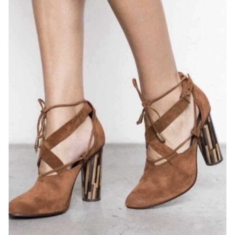 Free People Nouvella Wrap Brown Heels Brown Sz 7.5